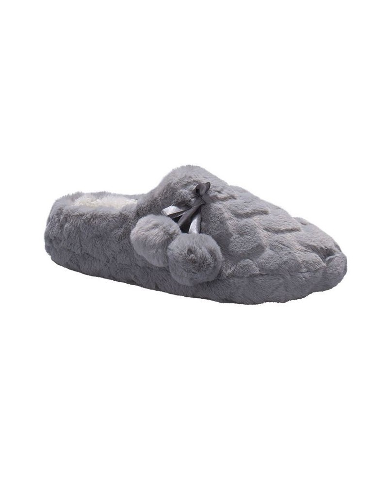 Women's Heart Plush Clog Slipper Gray $17.10 Shoes