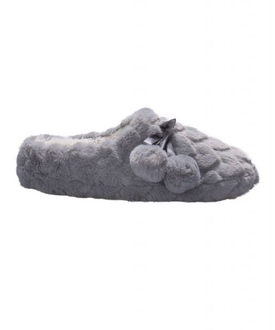 Women's Heart Plush Clog Slipper Gray $17.10 Shoes