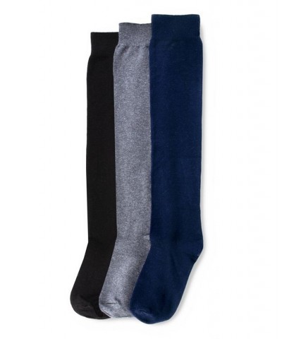 Women's Flat Knit Knee High Socks 3 Pair Pack Gray $14.10 Socks