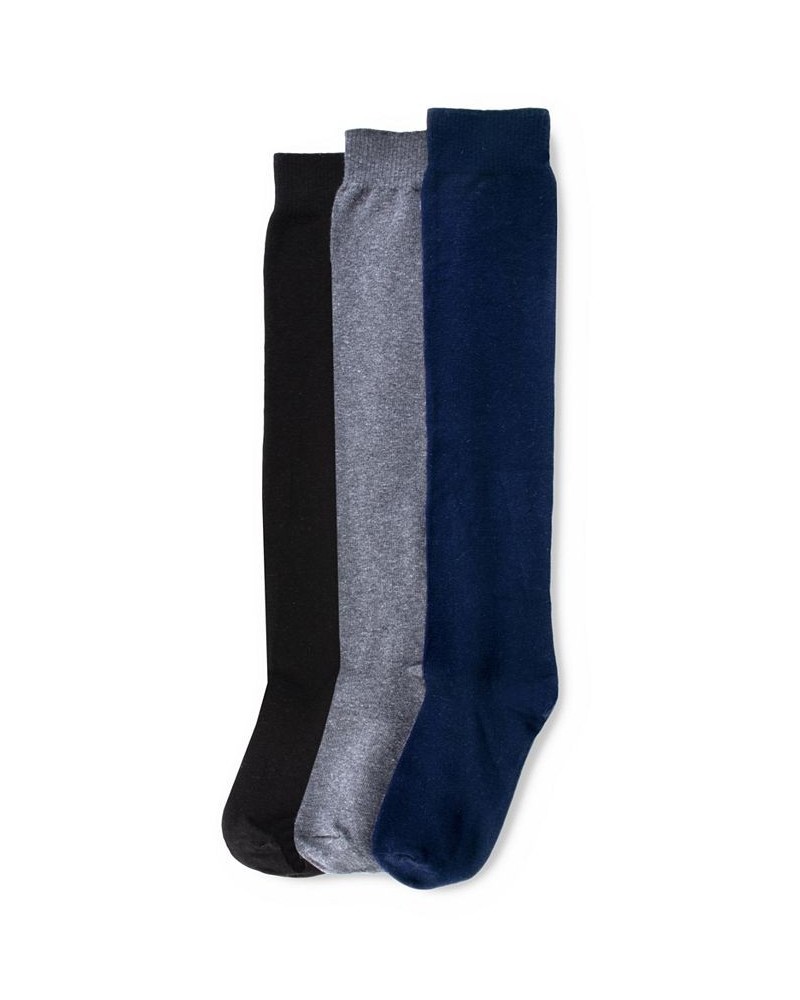 Women's Flat Knit Knee High Socks 3 Pair Pack Gray $14.10 Socks