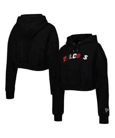 Women's Black Atlanta Falcons Cropped Pullover Hoodie Black $39.90 Sweatshirts