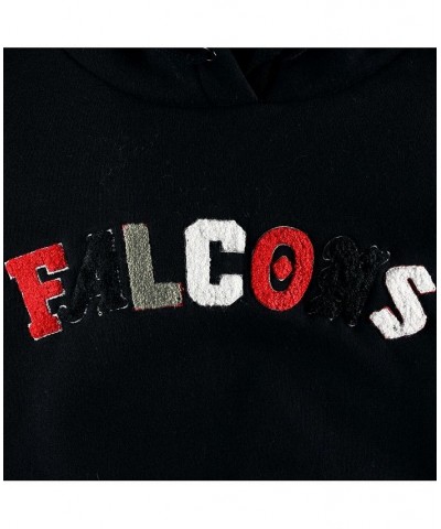 Women's Black Atlanta Falcons Cropped Pullover Hoodie Black $39.90 Sweatshirts