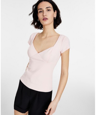 Women's Eco Nataly Plunge-Neck Cutout-Back Top Pink $30.36 Tops