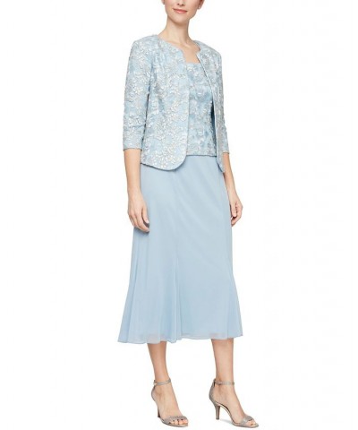 Women's Embroidered Jacket & Dress Light Blue $90.82 Dresses