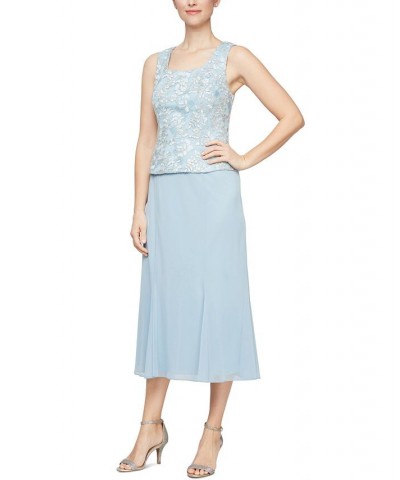 Women's Embroidered Jacket & Dress Light Blue $90.82 Dresses