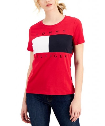Women's Big Flag Logo T-Shirt Red $19.20 Tops