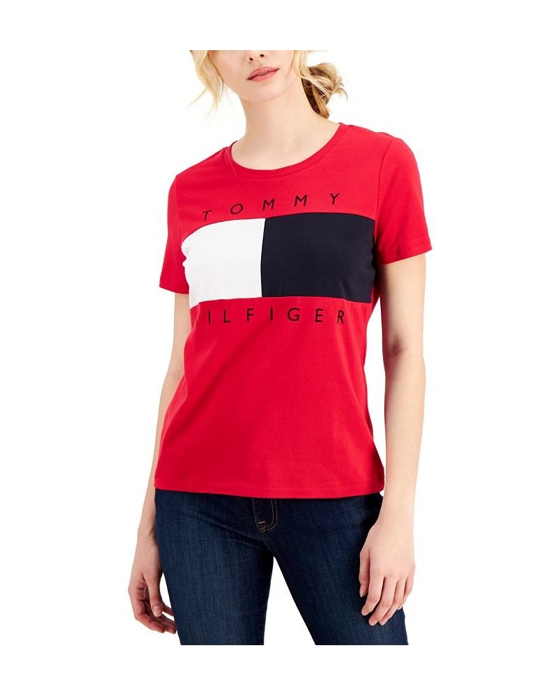 Women's Big Flag Logo T-Shirt Red $19.20 Tops