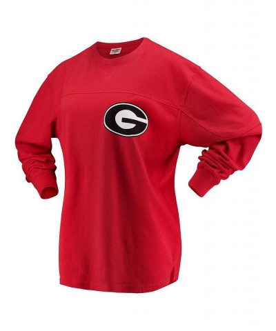 Women's Red Georgia Bulldogs The Big Shirt Oversized Long Sleeve T-shirt Red $27.00 Tops