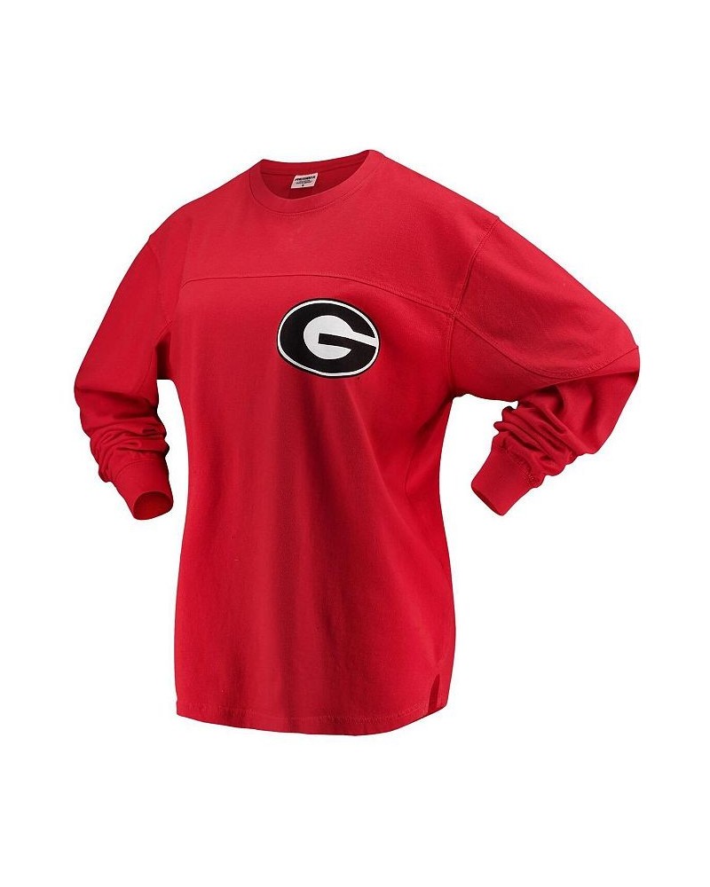 Women's Red Georgia Bulldogs The Big Shirt Oversized Long Sleeve T-shirt Red $27.00 Tops