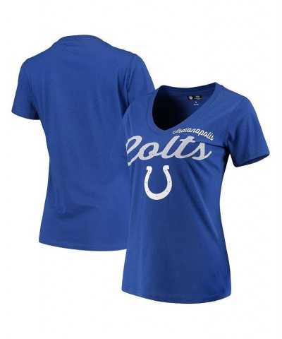 Women's Royal Indianapolis Colts Post Season V-Neck T-shirt Blue $19.19 Tops