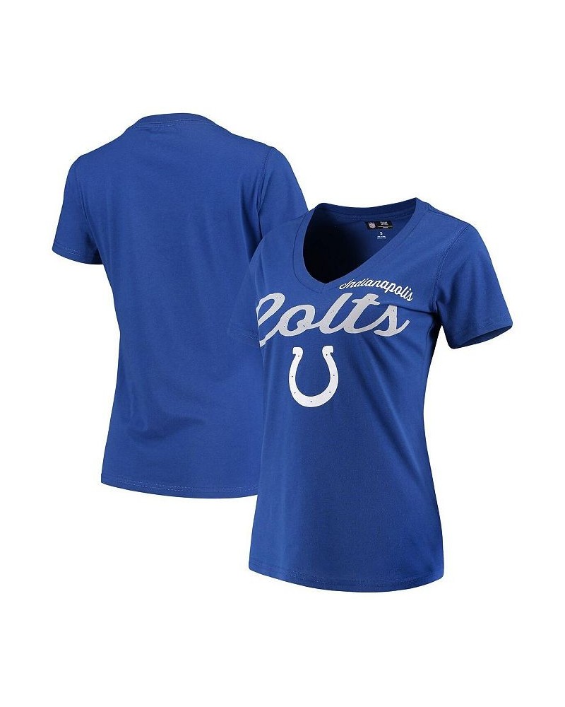 Women's Royal Indianapolis Colts Post Season V-Neck T-shirt Blue $19.19 Tops