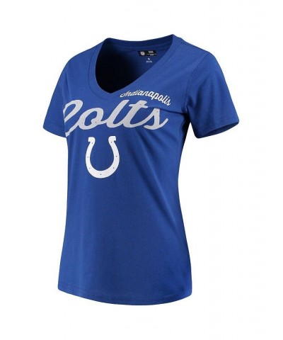 Women's Royal Indianapolis Colts Post Season V-Neck T-shirt Blue $19.19 Tops