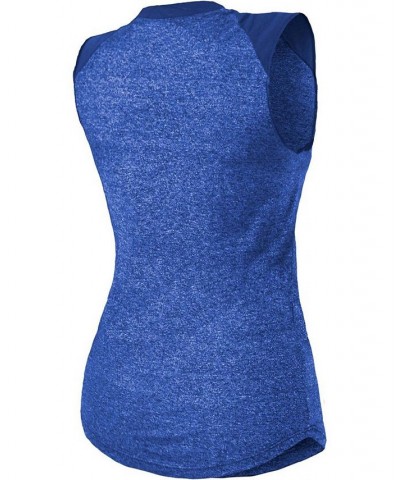 Women's Royal Denver Broncos Retro Tri-Blend Raglan Muscle Tank Top Royal Blue $26.99 Tops