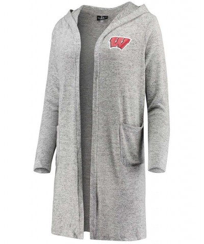 Women's Heathered Gray Wisconsin Badgers Cuddle Soft Duster Tri-Blend Hooded Cardigan Heathered Gray $32.90 Sweaters