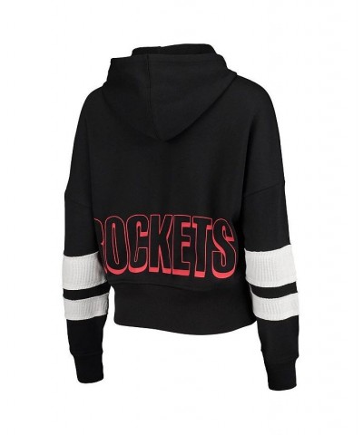 Women's Black Houston Rockets Throwback Stripe Pullover Hoodie Black $35.25 Sweatshirts