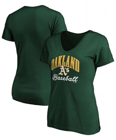 Women's Green Oakland Athletics Victory Script V-Neck T-shirt Green $16.80 Tops