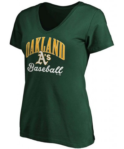 Women's Green Oakland Athletics Victory Script V-Neck T-shirt Green $16.80 Tops