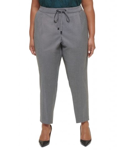 Plus Size Novelty Elastic-Back Straight-Leg Pants Tin Multi $24.64 Pants