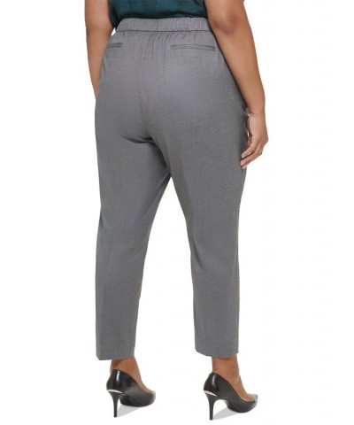 Plus Size Novelty Elastic-Back Straight-Leg Pants Tin Multi $24.64 Pants