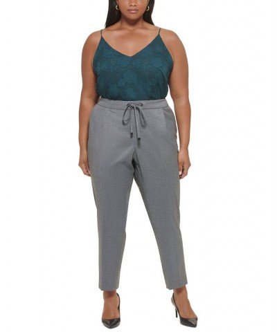 Plus Size Novelty Elastic-Back Straight-Leg Pants Tin Multi $24.64 Pants