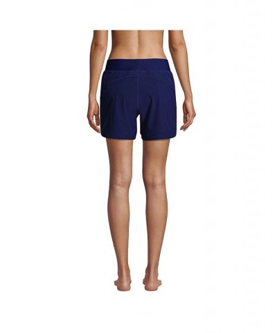 Women's Curvy Fit 5" Quick Dry Elastic Waist Swim Shorts with Panty Deep sea navy $37.07 Swimsuits