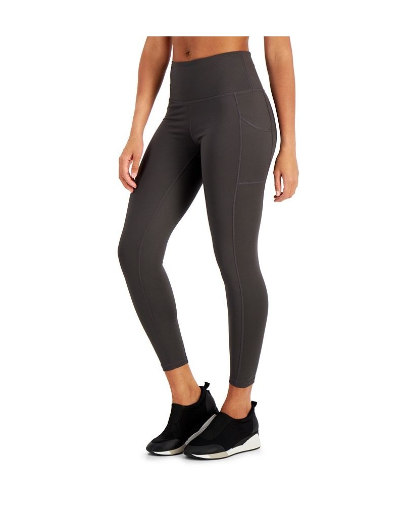 High-Waist Side-Pocket 7/8 Length Leggings Deep Charcoal $11.72 Pants