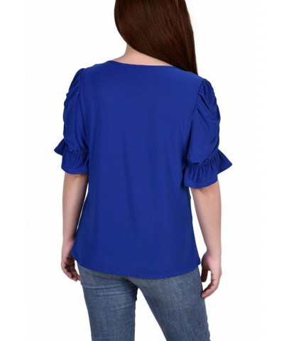 Petite Elbow Cuffed Sleeve Hardware Top Surf The Web $15.19 Tops