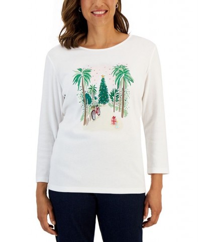 Women's Holiday Beach Top Bright White $11.88 Tops