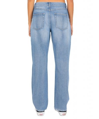 Juniors' The Baggy Cotton High-Rise Jeans Blue/black $13.95 Jeans