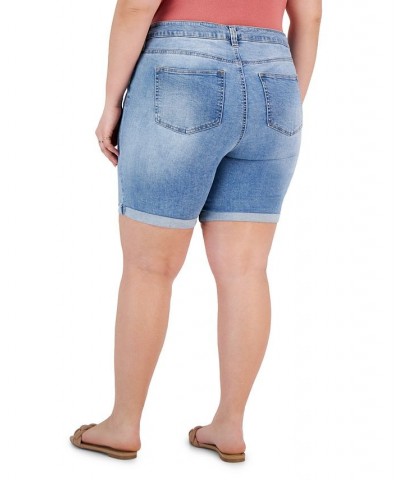 Trendy Plus Size Cuffed Denim Bermuda Shorts Accelerate $16.79 Shorts