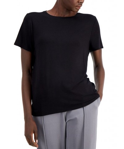 Women's Crewneck T-Shirt Black $15.67 Tops