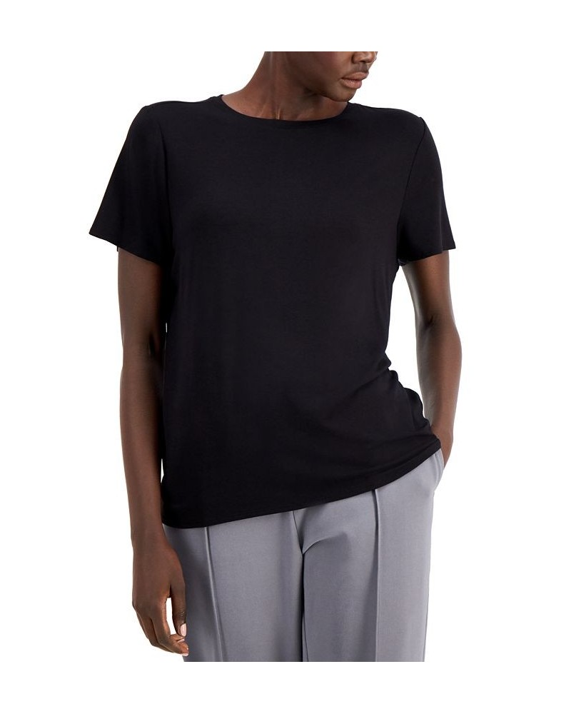 Women's Crewneck T-Shirt Black $15.67 Tops