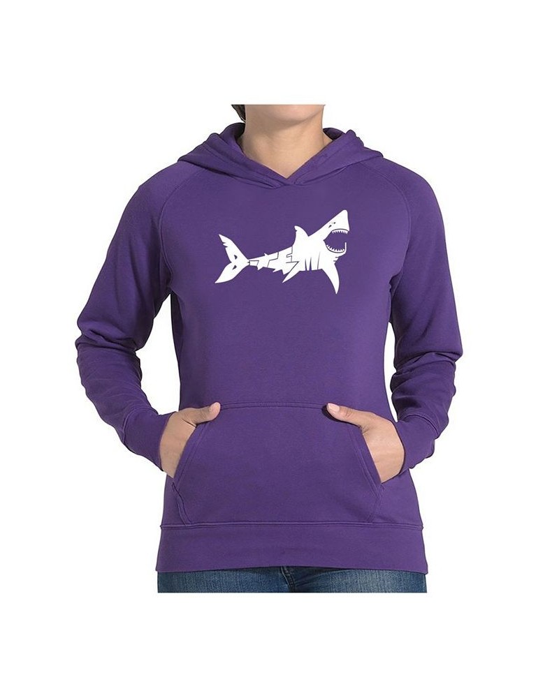 Women's Word Art Hooded Sweatshirt -Bite Me Purple $34.19 Sweatshirts