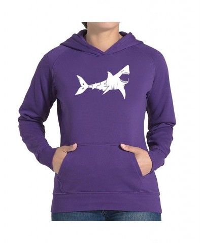 Women's Word Art Hooded Sweatshirt -Bite Me Purple $34.19 Sweatshirts