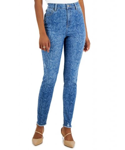 Women's High-Rise Snakeskin-Print Skinny Jeans Snake Wash $17.36 Jeans