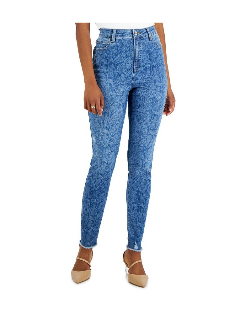 Women's High-Rise Snakeskin-Print Skinny Jeans Snake Wash $17.36 Jeans