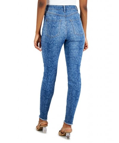 Women's High-Rise Snakeskin-Print Skinny Jeans Snake Wash $17.36 Jeans