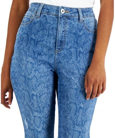 Women's High-Rise Snakeskin-Print Skinny Jeans Snake Wash $17.36 Jeans