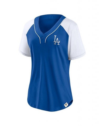 Women's Branded Royal Los Angeles Dodgers Bunt Raglan V-Neck T-shirt Royal $35.69 Tops