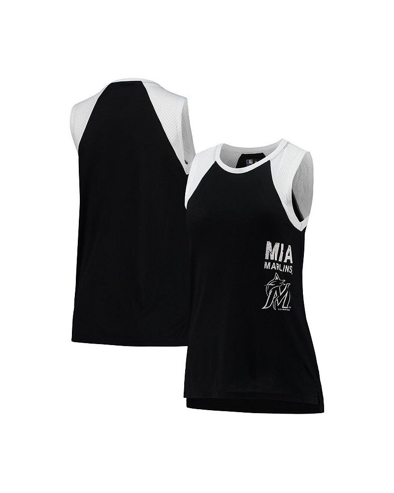 Women's Black Miami Marlins Talent Scout Tank Top Black $21.00 Tops