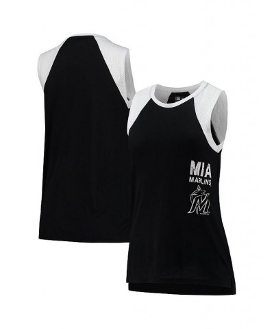 Women's Black Miami Marlins Talent Scout Tank Top Black $21.00 Tops