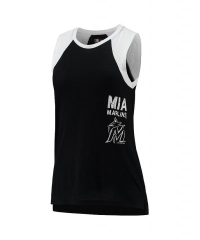 Women's Black Miami Marlins Talent Scout Tank Top Black $21.00 Tops