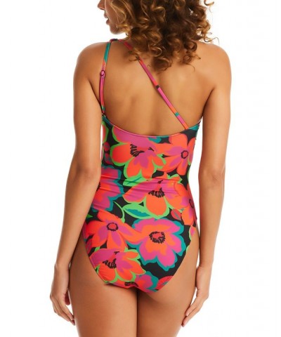 Women's Printed Gardener One-Shoulder One-Piece Swimsuit Multi $58.05 Swimsuits