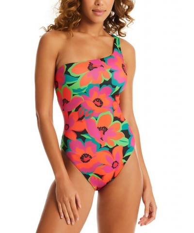 Women's Printed Gardener One-Shoulder One-Piece Swimsuit Multi $58.05 Swimsuits