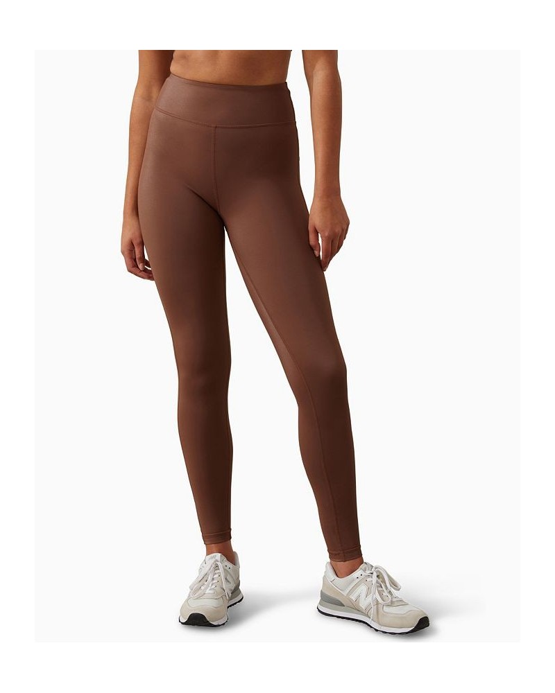 Women's High Shine Full Length Tight Cedar Brown Shine $26.99 Pants