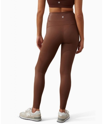 Women's High Shine Full Length Tight Cedar Brown Shine $26.99 Pants