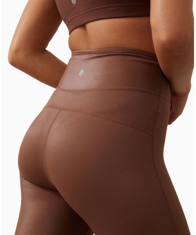 Women's High Shine Full Length Tight Cedar Brown Shine $26.99 Pants