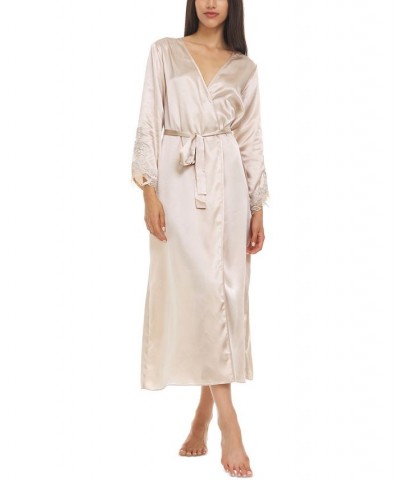 Stella Satin Venise Trim Robe Almond $15.62 Sleepwear