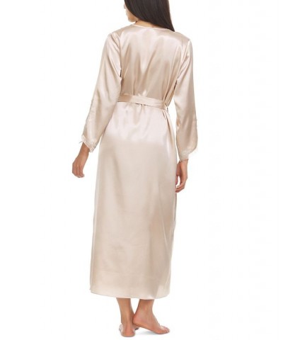 Stella Satin Venise Trim Robe Almond $15.62 Sleepwear