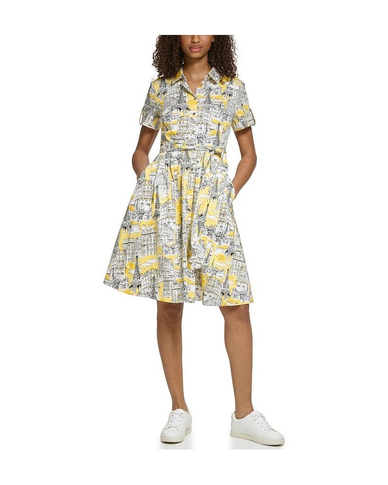 Women's Self-Tie Conversation Dress Lemon Chrome Multi $55.83 Dresses